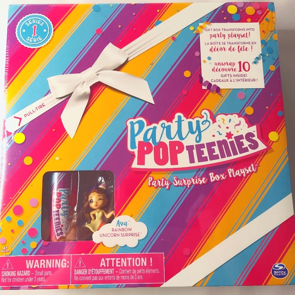 Ava Rainbow Unicorn Surprise - Party Surprise Box Playset - Party Popteenies